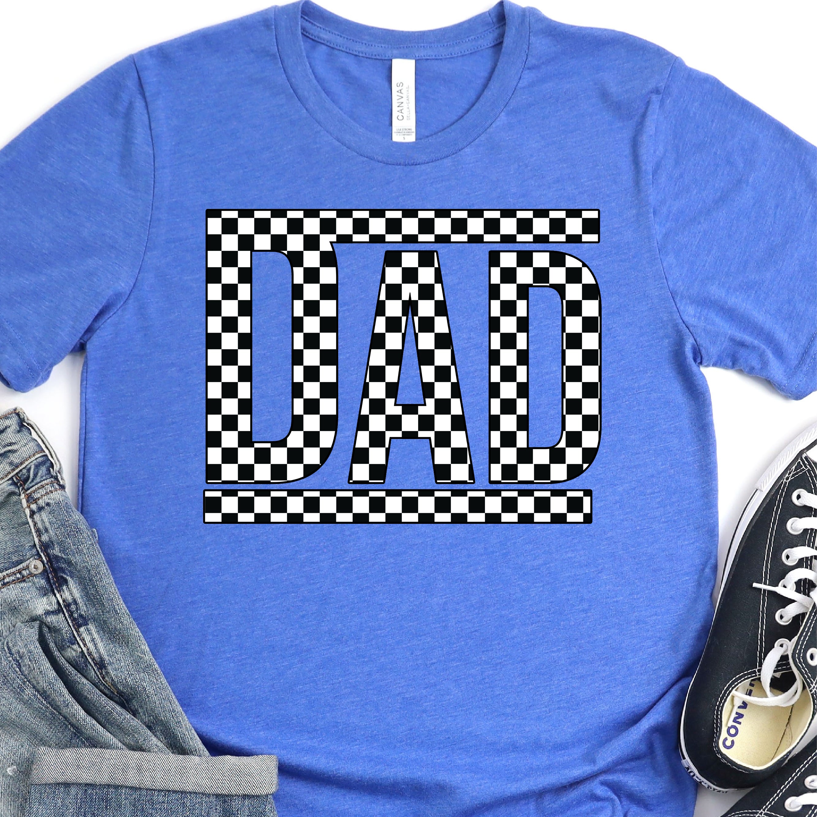 Checkerboard DAD - Father's Day DTF Transfer - T-shirt Transfer For Dad Nashville Design House