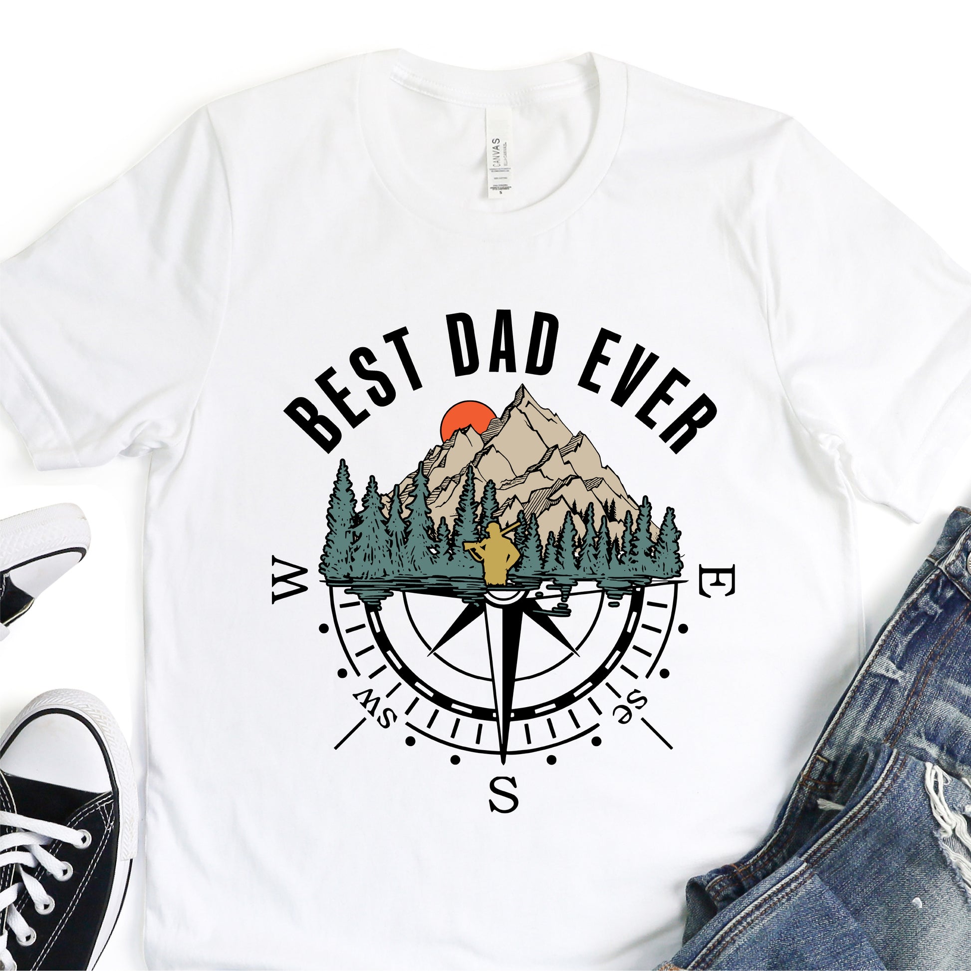 Best Dad Ever - Compass - Father's Day DTF Transfer - T-shirt Transfer For Dad Nashville Design House