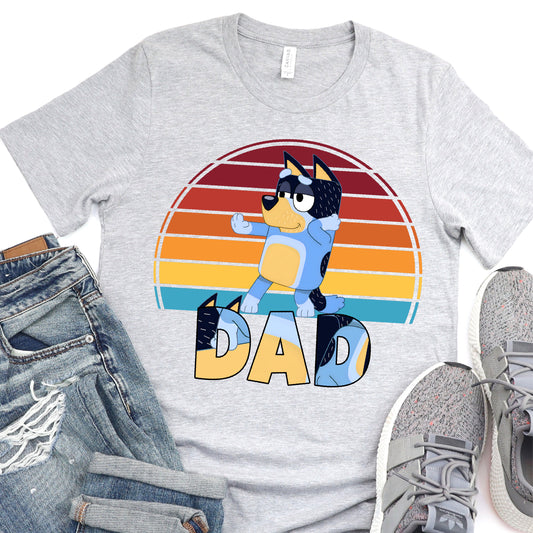 Classy Dad - Blue Dog - Father's Day DTF Transfer - T-shirt Transfer For Dad Nashville Design House