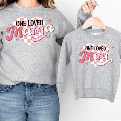 One Loved Mama + Mini DTF Valentine Transfer for T-shirts Nashville Design House