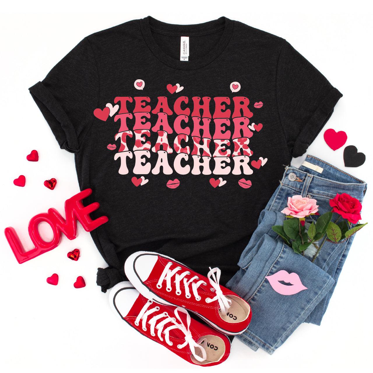 Teacher Valentine DTF Transfer Print, T-Shirt Transfer Nashville Design House