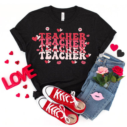 Teacher Valentine DTF Transfer Print, T-Shirt Transfer Nashville Design House