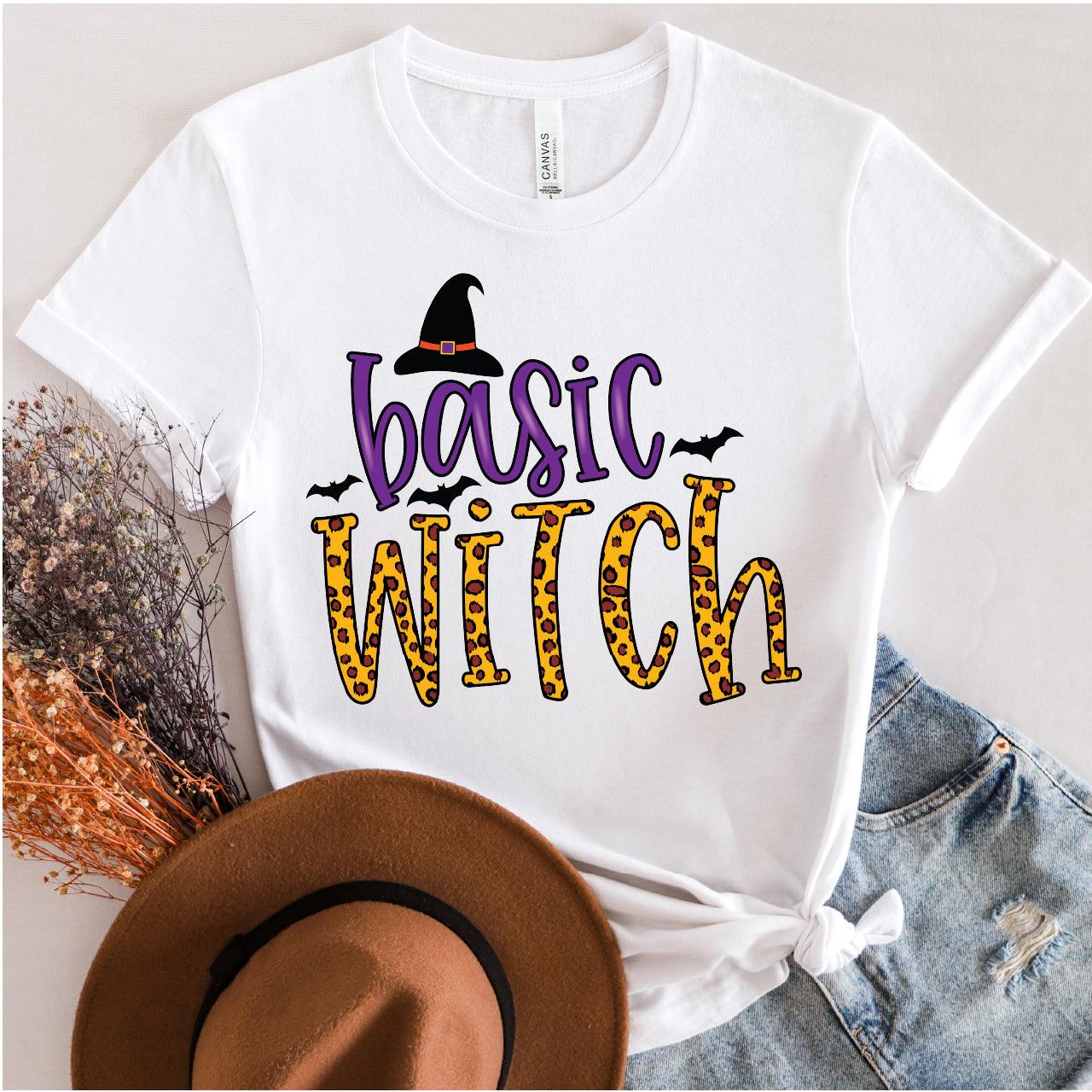 Basic Witch - Purple and Leopard - Witch Hat - DTF Transfer Bright Purple - Leopard Pumpkin - DTF Transfer - Halloween T-shirt Transfer Nashville Design House