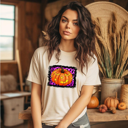 Bright Purple - Leopard Pumpkin - DTF Transfer - Halloween T-shirt Transfer Nashville Design House