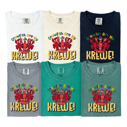 Crawfish Are My Krewe Mardi Gras DTF Transfer – Vibrant Crawfish Trio Design