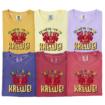 Crawfish Are My Krewe Mardi Gras DTF Transfer – Vibrant Crawfish Trio Design