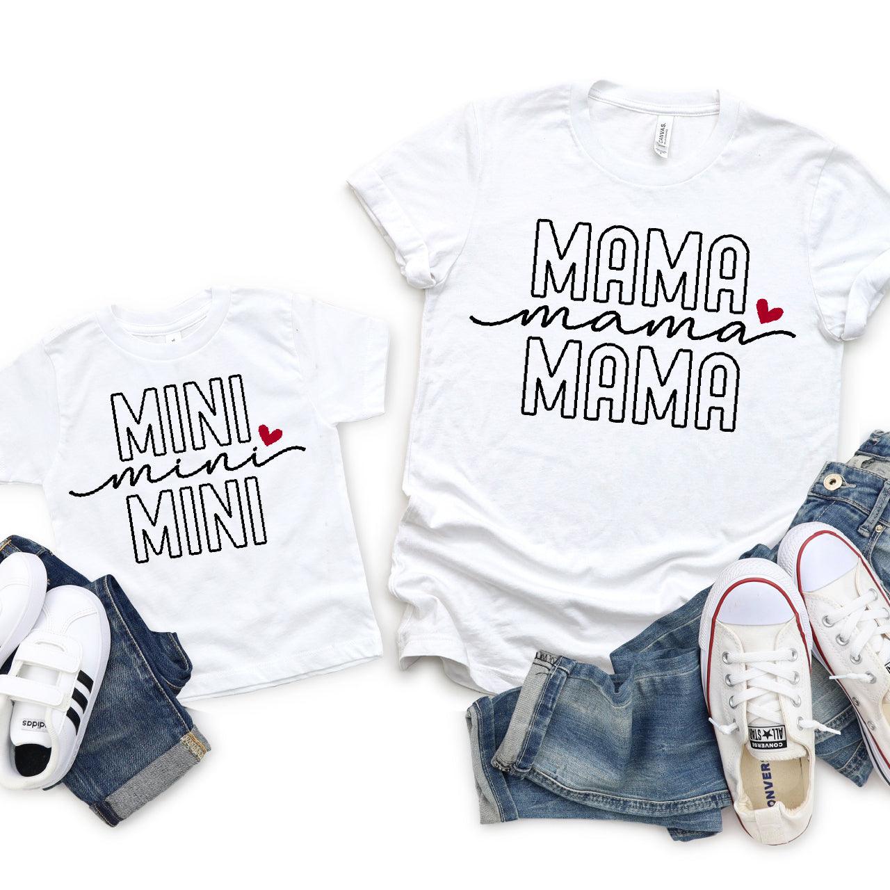 Mama + Mini Heart DTF T-shirt Transfer