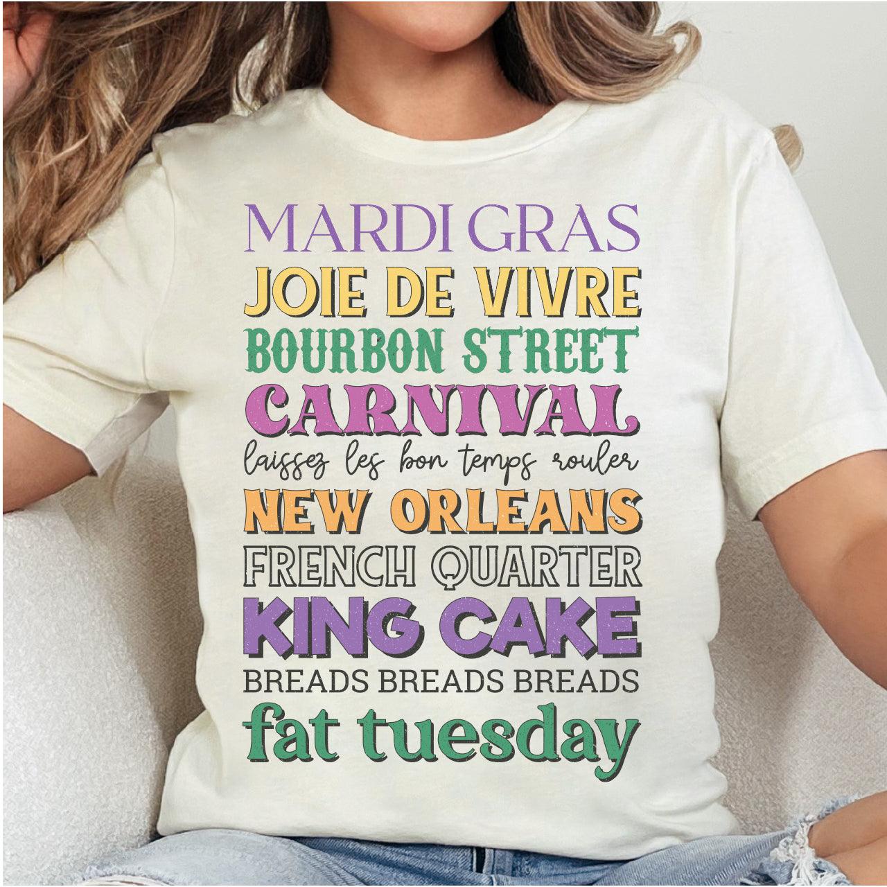 9pcs Fashion Mardi Gras Y'all Festival Printing Decals Iron On Mardi Grawr  DTF Transfers Stickers Ready To Press For T-shirt