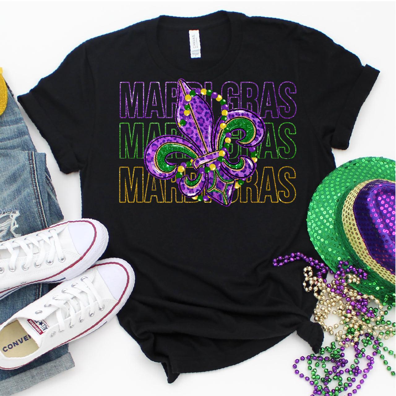 Pretty Fleur De Lis, Mardi Gras DTF Transfer Print, T-Shirt Transfer Nashville Design House