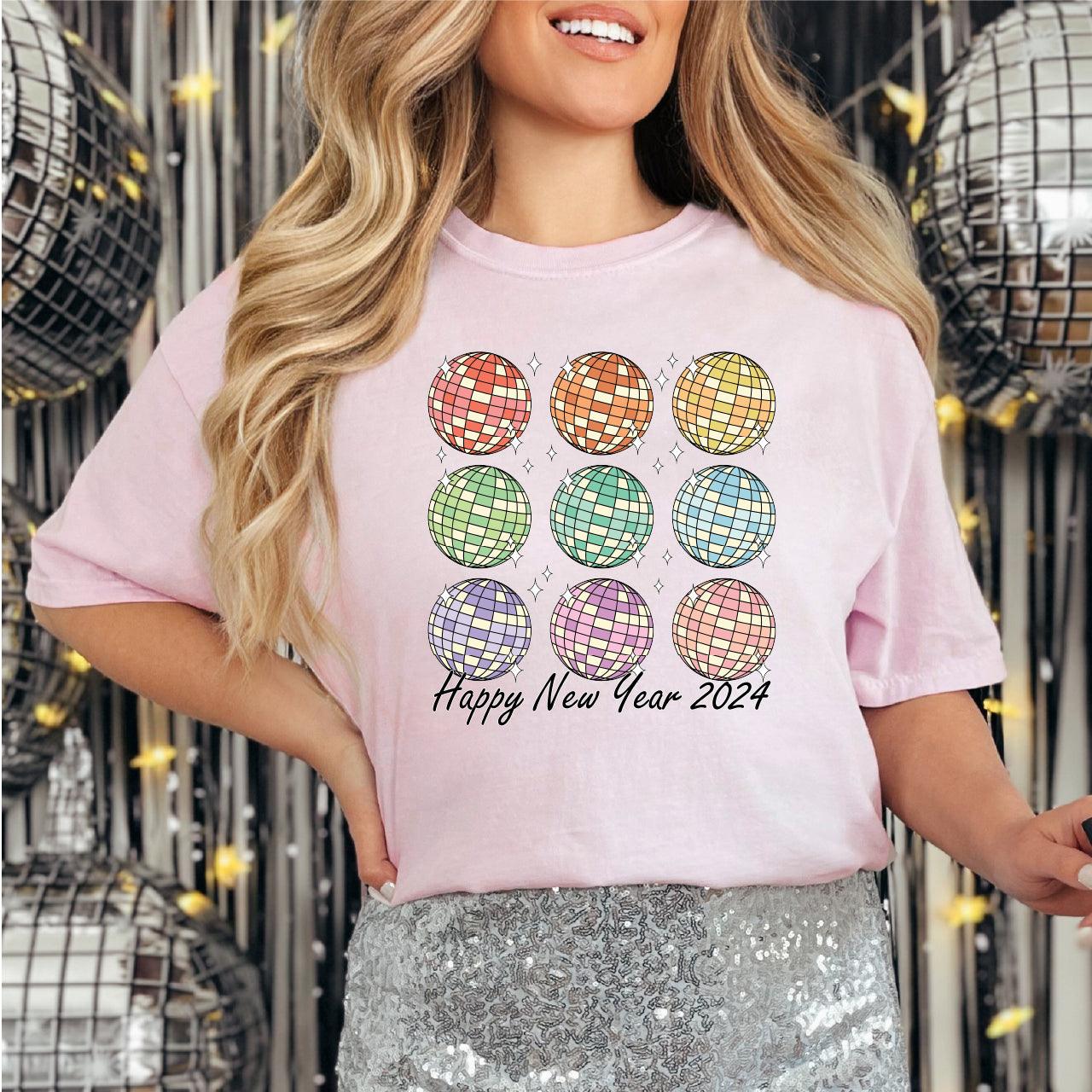 Happy New Year Disco DTF Transfer Nashville Design House