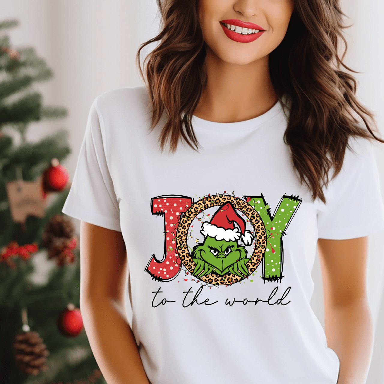 Joy To The World Grinch Style DTF Transfer Nashville Design House