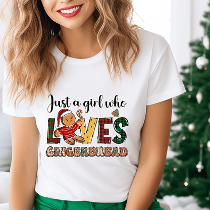 Just a Gril Who Loves Gingerbread DTF Transfer Nashville Design House