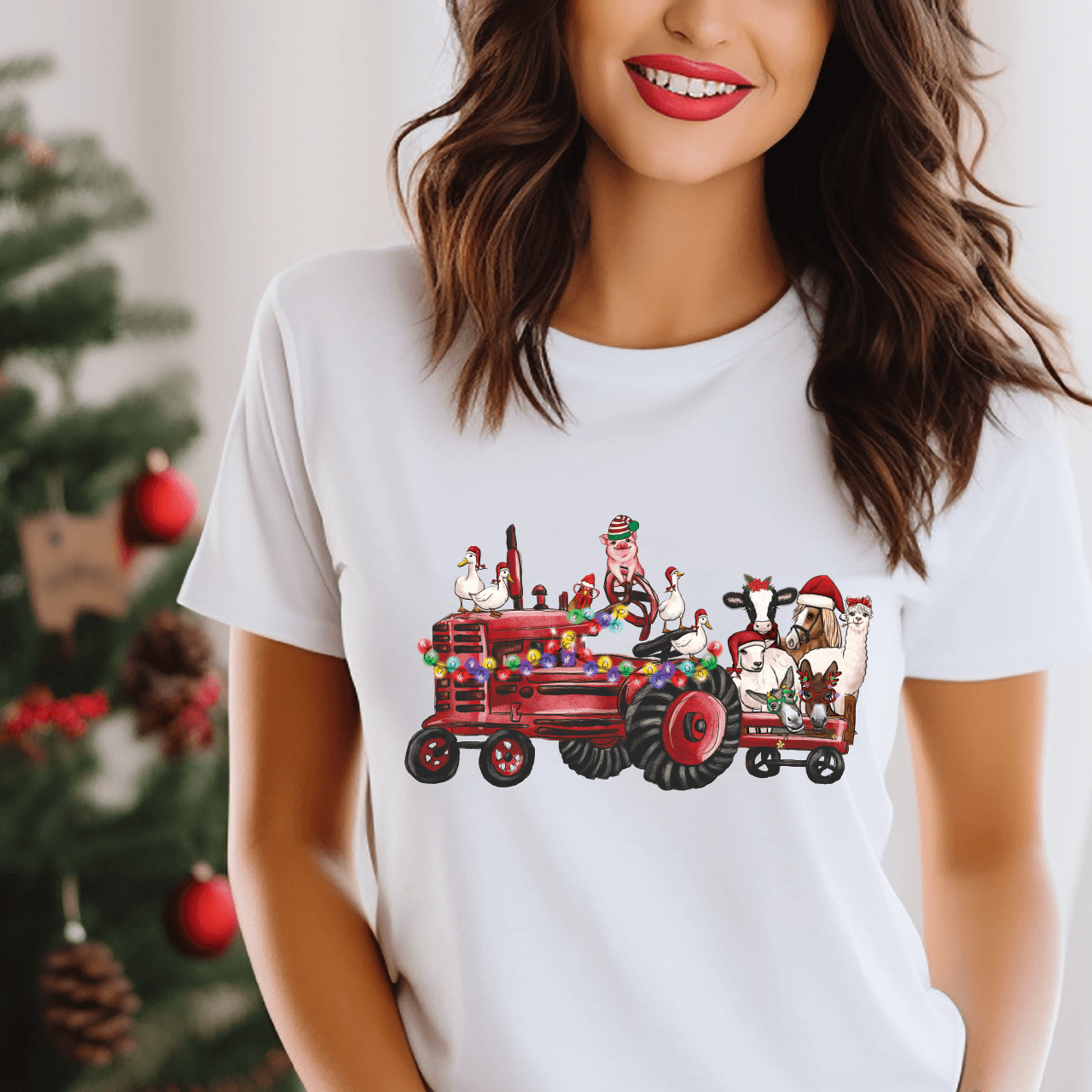 Christmas Tractor DTF Transfer Nashville Design House