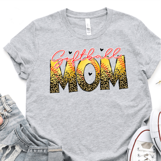 Leopard Softball Mom - Softball DTF Transfer Nashville Design House