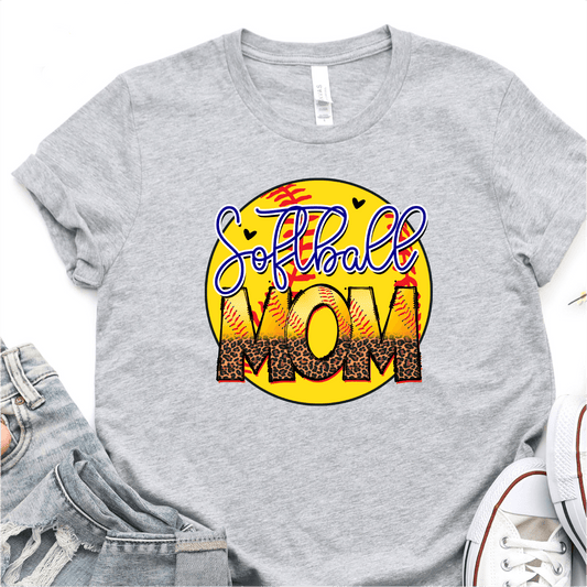 Leopard Softball Mom - Softball DTF Transfer Nashville Design House