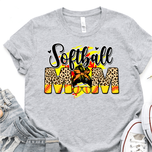 Leopard Softball Mom DTF Transfer Nashville Design House