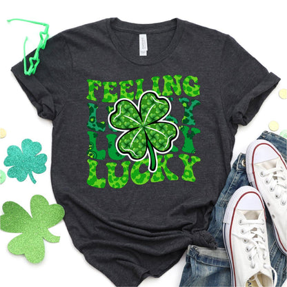 Feeling Lucky Shamrock St. Patrick's Day DTF T-Shirt Transfer Nashville Design House