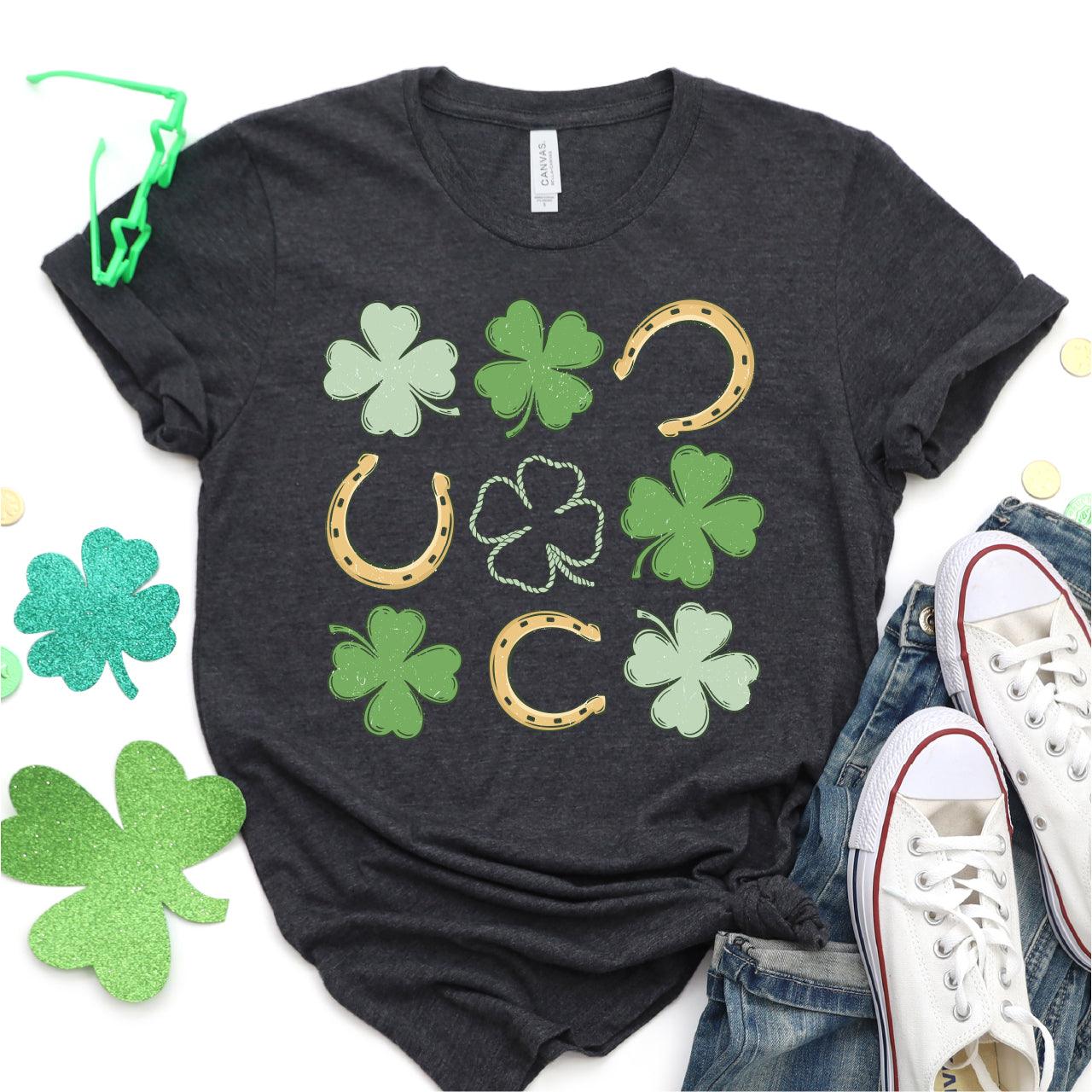 Shamrock & Horseshoe Collage St. Patrick's Day DTF T-Shirt Transfer Nashville Design House