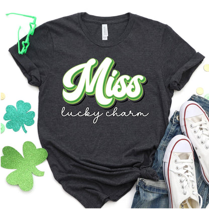 Miss Lucky Charm St. Patrick's Day DTF T-Shirt Transfer Nashville Design House