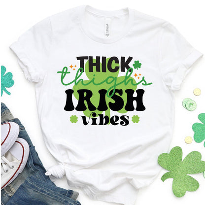 Thick Thighs Irish Vibes St. Patrick's Day DTF T-Shirt Transfer Nashville Design House