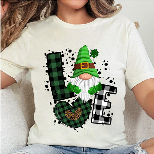 St. Patrick's Day Love Gnome DTF T-Shirt Transfer Nashville Design House