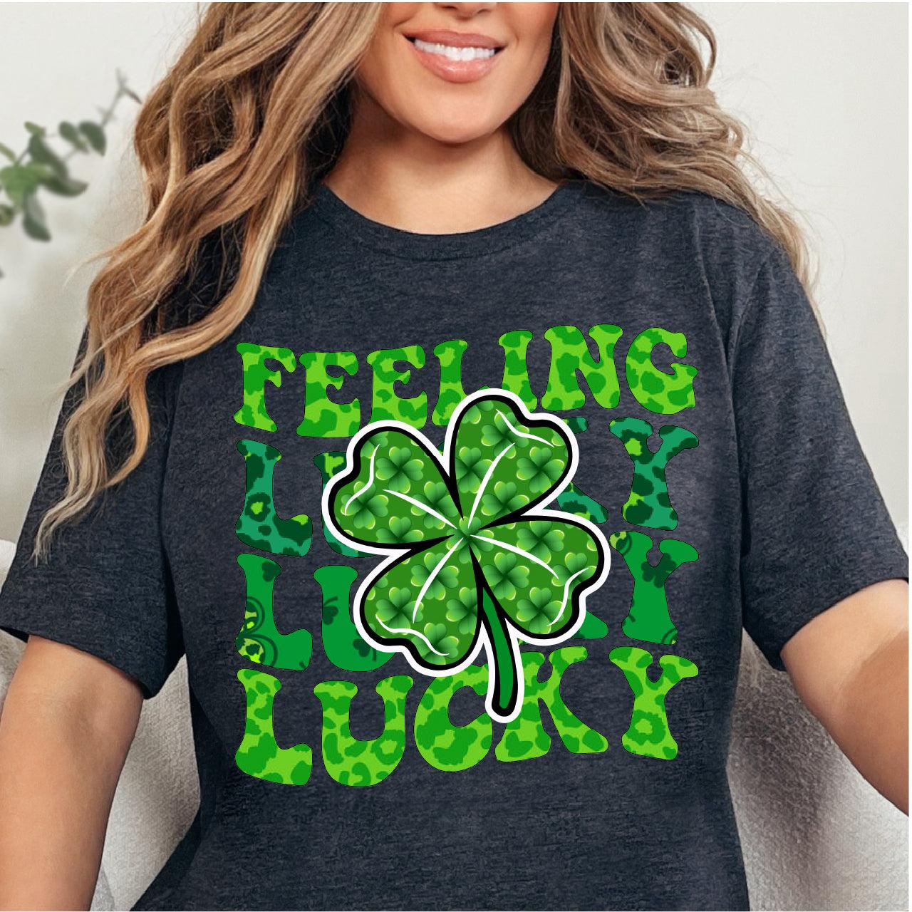 Feeling Lucky Shamrock St. Patrick's Day DTF T-Shirt Transfer Nashville Design House