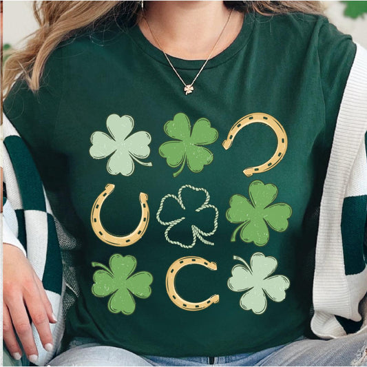 Shamrock & Horseshoe Collage St. Patrick's Day DTF T-Shirt Transfer Nashville Design House