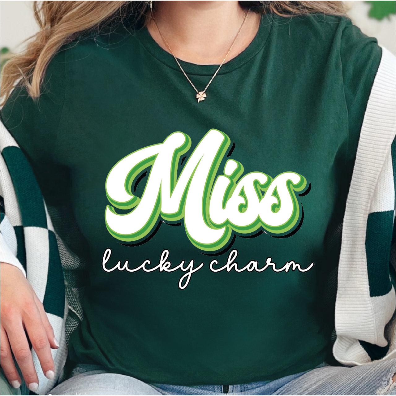 Miss Lucky Charm St. Patrick's Day DTF T-Shirt Transfer Nashville Design House