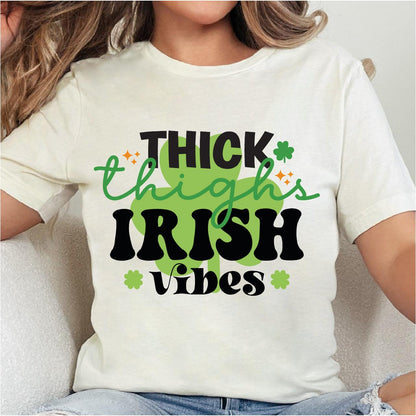 Thick Thighs Irish Vibes St. Patrick's Day DTF T-Shirt Transfer Nashville Design House