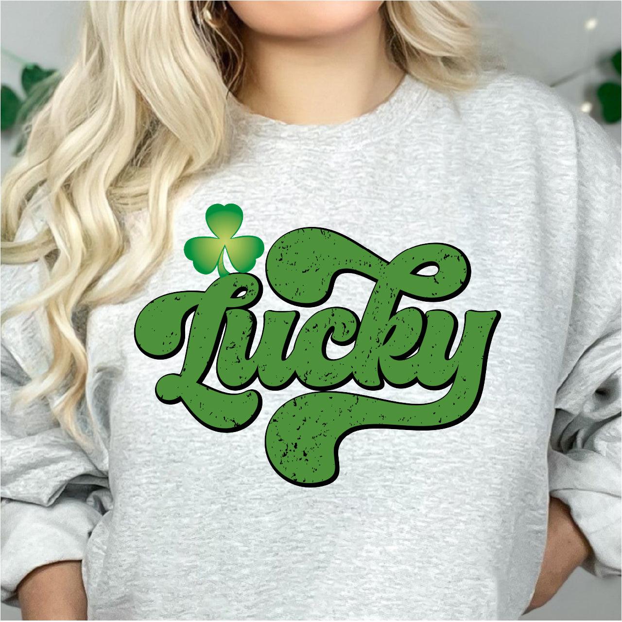 Retro Lucky Clover & Shamrock DTF T-Shirt Transfer Nashville Design House