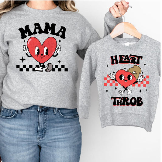 Heart Throb Mama + Son DTF Valentine Transfer for T-shirts Nashville Design House