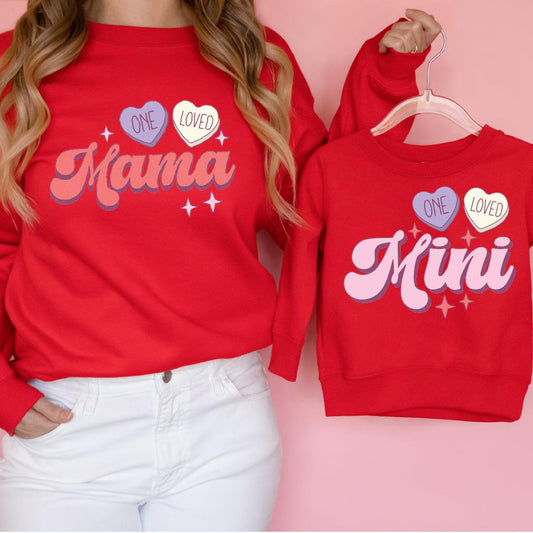 One Loved Mama + Mini DTF Valentine Transfer for T-shirts Nashville Design House