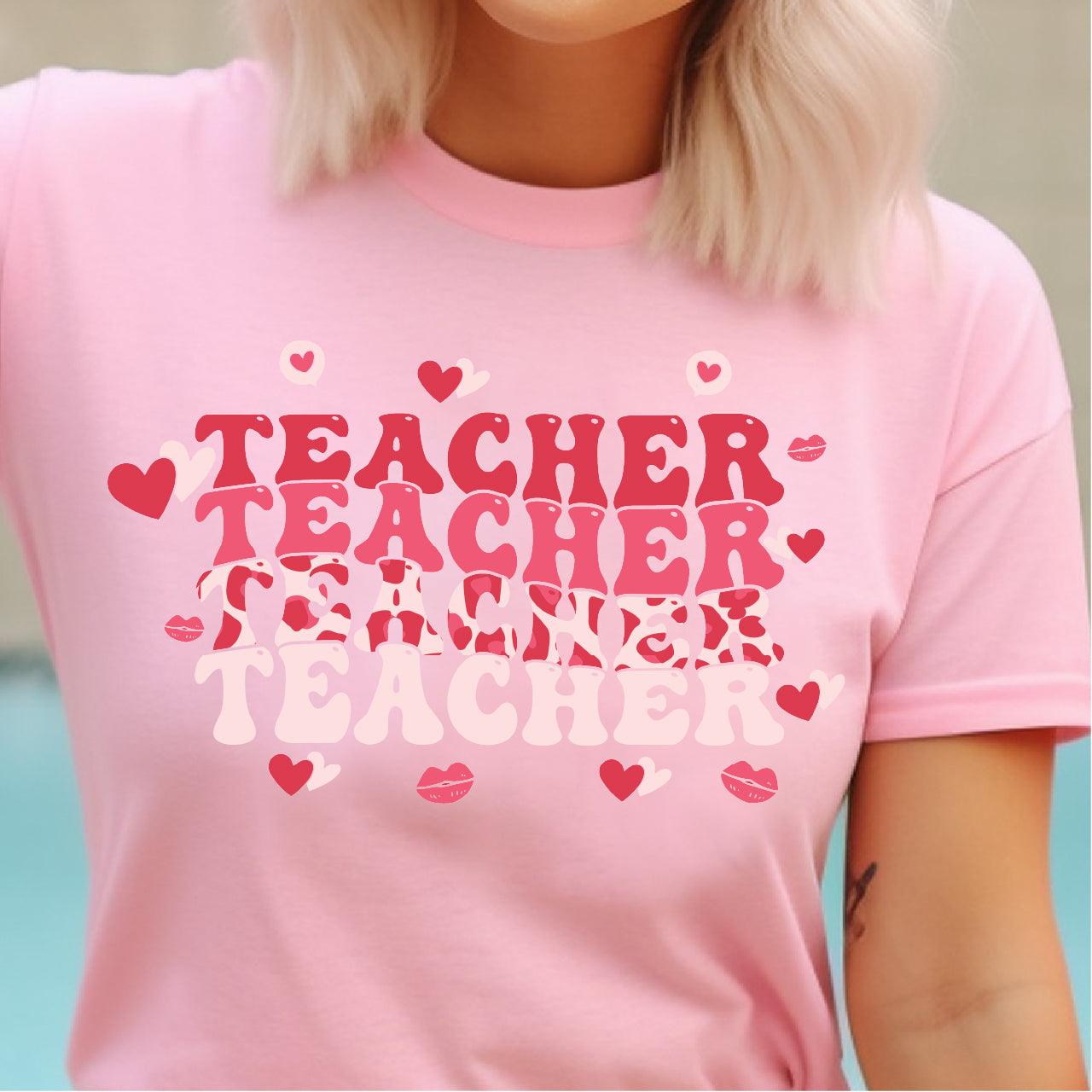 Teacher Valentine DTF Transfer Print, T-Shirt Transfer Nashville Design House