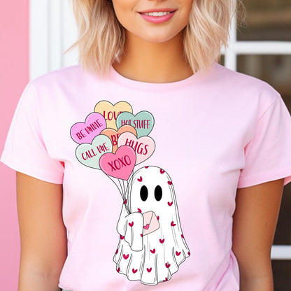 Valentine Ghost Candy Hearts DTF Transfer Print, T-Shirt Transfer Nashville Design House