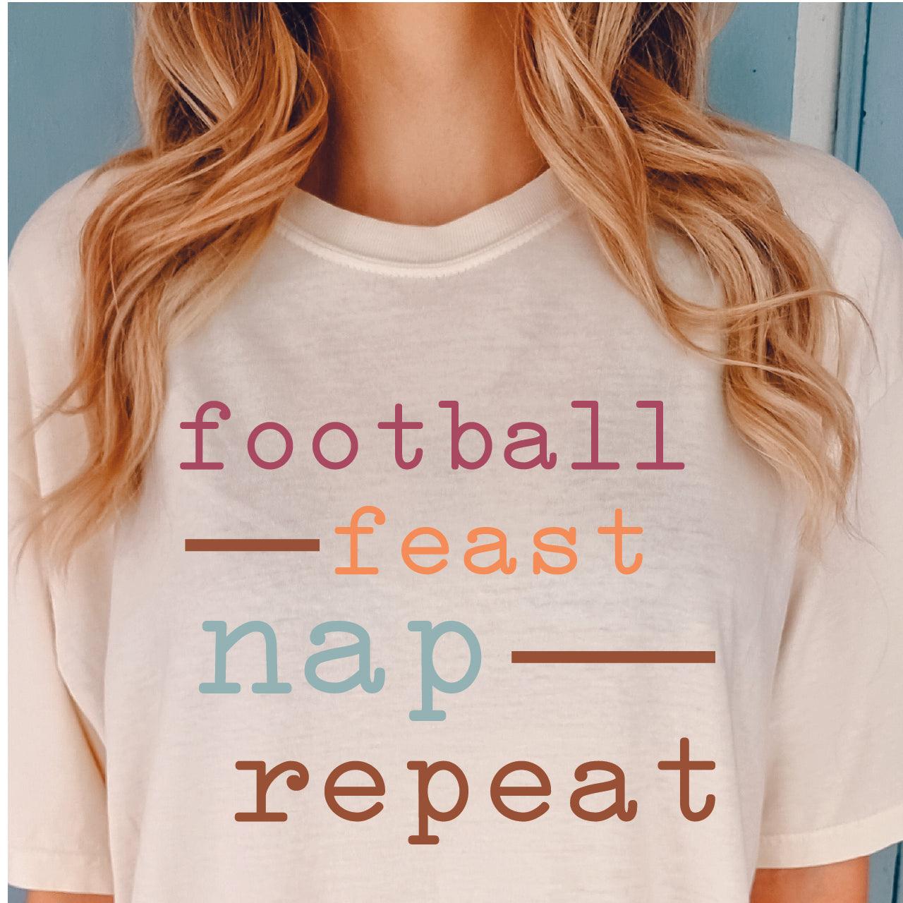 Football Feast Nap Repeat DTF Transfer Nashville Design House