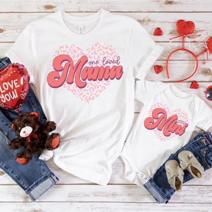 Leopard Heart Mama + Mini DTF Valentine Transfer for T-shirts Nashville Design House