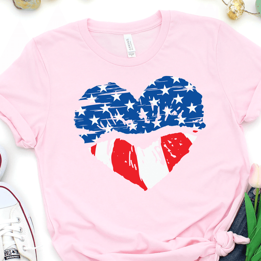 American Flag - Heart Lips - 4th of July DTF Transfer - Independence Day T-shirt Transfer - Nashville Design House