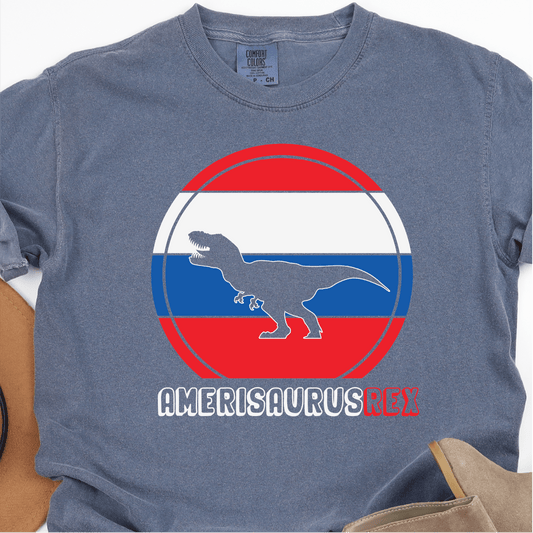 AmeriSauras Rex - 4th of July DTF Transfer - Independence Day T-shirt Transfer - Nashville Design House