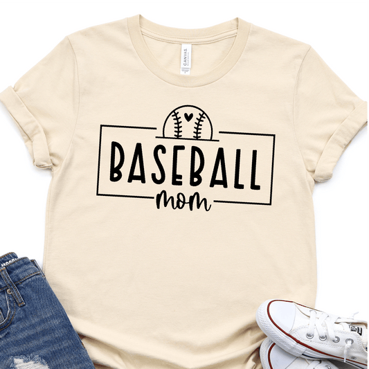 Basebal Framed - Baseball Mom - Black - Baseball DTF Transfer - Nashville Design House