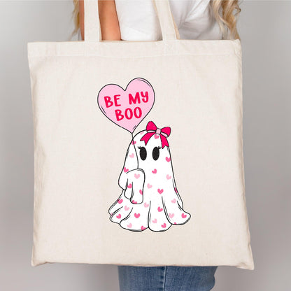 Be My Boo Valentine’s DTF Transfer – Cute Ghost with Heart Balloon Design - Nashville Design House