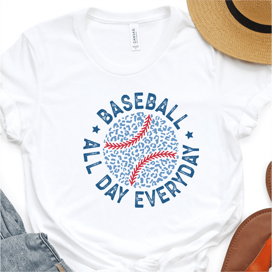 Blue Leopard Baseball All Day Every Day - Baseball DTF Transfer - Nashville Design House