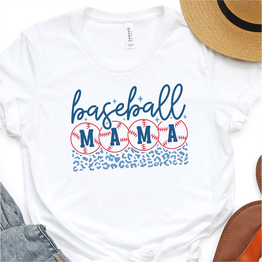 Blue Leopard - Baseball Mama - Baseball DTF Transfer - Nashville Design House