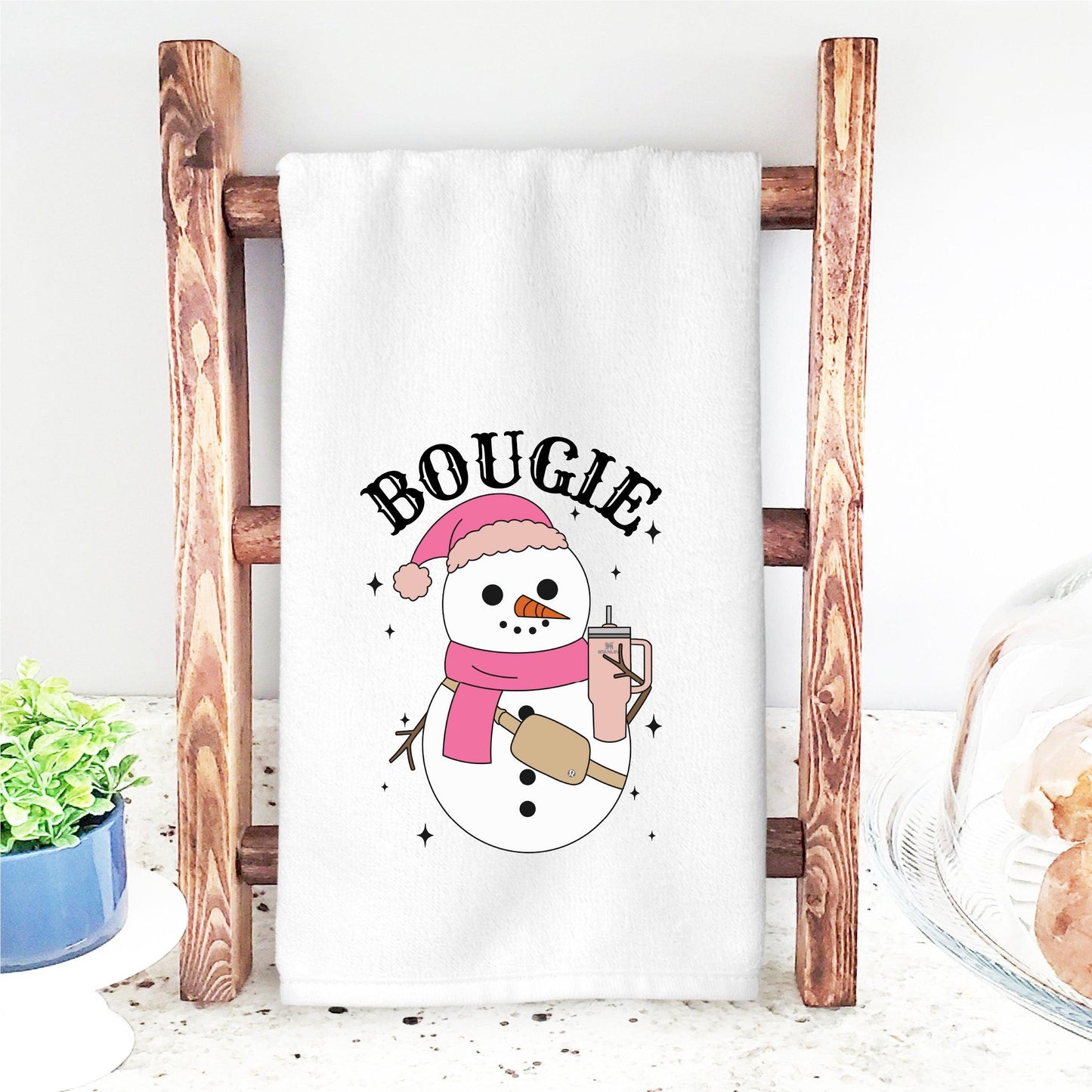 Bougie Snowman DTF Transfer – Stylish Winter Design - Nashville Design House