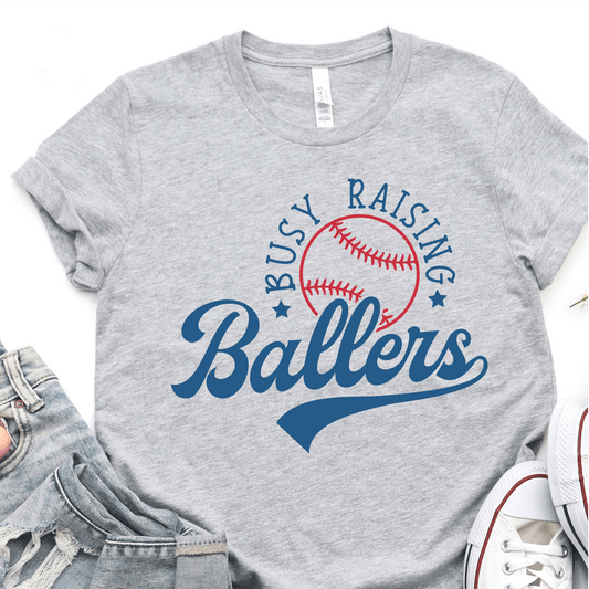 Busy Raising Ballers - Blue Print - Baseball DTF Transfer - Nashville Design House