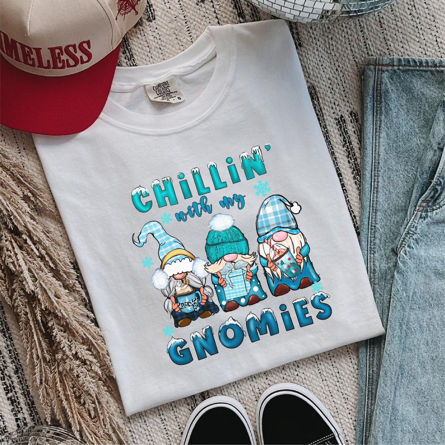 Chillin’ with My Gnomies DTF Transfer – Cute Winter Gnomes  - Nashville Design House