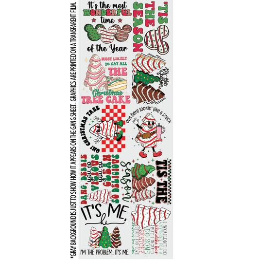 Christmas Cakes GANG SHEET (22inx60in) - Nashville Design House