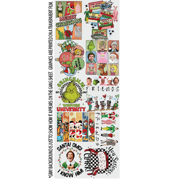 Christmas Movie Favorites GANG SHEET (22inx60in) - Nashville Design House