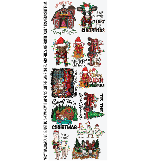 Christmas On The Farm GANG SHEET (22inx60in) - Nashville Design House