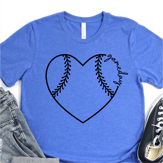 Classic Baseball Heart - Game Day - Baseball DTF Transfer - Nashville Design House