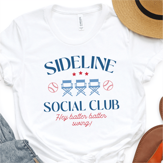 Colored - Sideline Social Club - Hey Batter Batter Swing - Baseball DTF Transfer - Nashville Design House